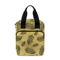 Black And Gold Feather Pattern Print Bible Tote Bag