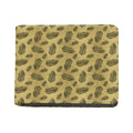 Black And Gold Feather Pattern Print Bifold Wallet