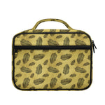 Black And Gold Feather Pattern Print Briefcase Bible Bag