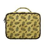 Black And Gold Feather Pattern Print Briefcase Bible Bag