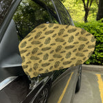 Black And Gold Feather Pattern Print Car Side Mirror Covers