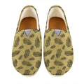 Black And Gold Feather Pattern Print Casual Shoes