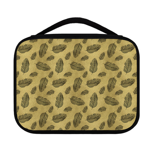 Black And Gold Feather Pattern Print Classic Bible Case