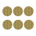 Black And Gold Feather Pattern Print Coaster Set