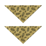 Black And Gold Feather Pattern Print Dog Bandana