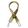 Black And Gold Feather Pattern Print Dog Seat Belt