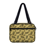 Black And Gold Feather Pattern Print Double Strap Bible Bag