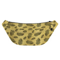 Black And Gold Feather Pattern Print Fanny Pack
