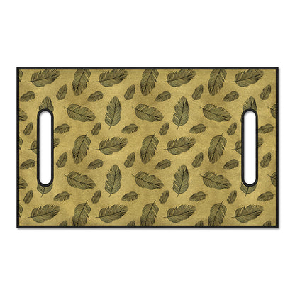 Black And Gold Feather Pattern Print Golf Cart Seat Cover