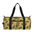 Black And Gold Feather Pattern Print Gym Bag