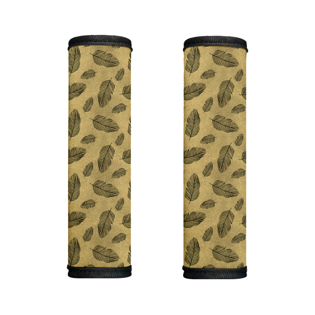 Black And Gold Feather Pattern Print Handle Covers
