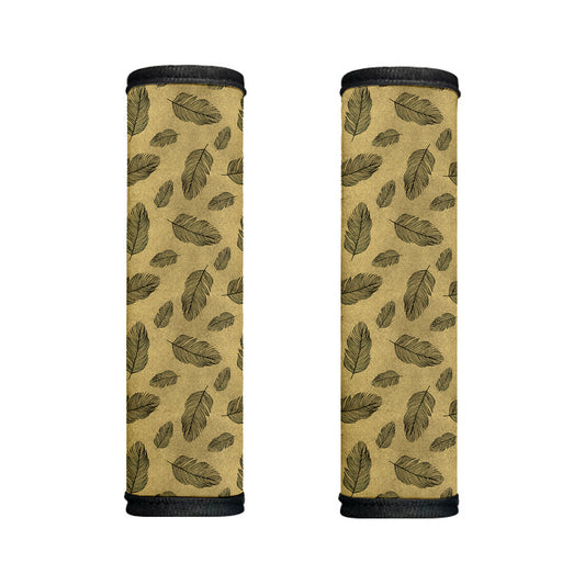 Black And Gold Feather Pattern Print Handle Covers