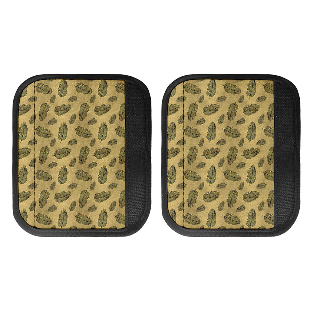 Black And Gold Feather Pattern Print Handle Covers