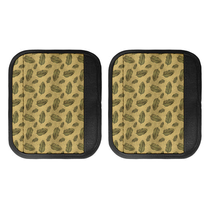 Black And Gold Feather Pattern Print Handle Covers