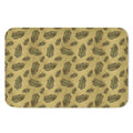 Black And Gold Feather Pattern Print Indoor Door Mat