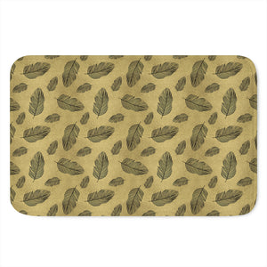 Black And Gold Feather Pattern Print Indoor Door Mat