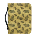 Black And Gold Feather Pattern Print Leather Bible Cover