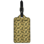 Black And Gold Feather Pattern Print Luggage Tag