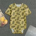 Black And Gold Feather Pattern Print Men's Bodysuit