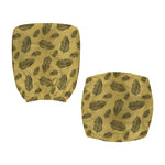 Black And Gold Feather Pattern Print Office Chair Cover