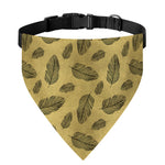 Black And Gold Feather Pattern Print Over The Collar Dog Bandana