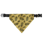 Black And Gold Feather Pattern Print Over The Collar Dog Bandana