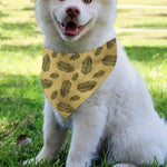 Black And Gold Feather Pattern Print Over The Collar Dog Bandana