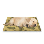 Black And Gold Feather Pattern Print Pet Cooling Mat Cover