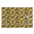 Black And Gold Feather Pattern Print Placemat