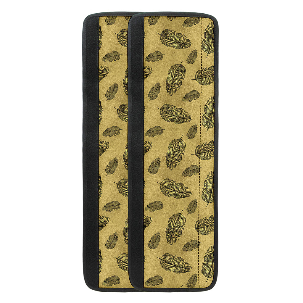 Black And Gold Feather Pattern Print Refrigerator Handle Covers