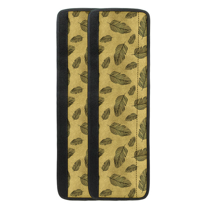 Black And Gold Feather Pattern Print Refrigerator Handle Covers