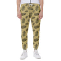 Black And Gold Feather Pattern Print Joggers