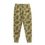 Black And Gold Feather Pattern Print Sweatpants