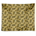 Black And Gold Feather Pattern Print Tapestry