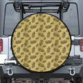 Black And Gold Feather Pattern Print Tire Cover