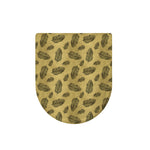Black And Gold Feather Pattern Print Toilet Lid Cover