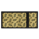 Black And Gold Feather Pattern Print Trifold Wallet