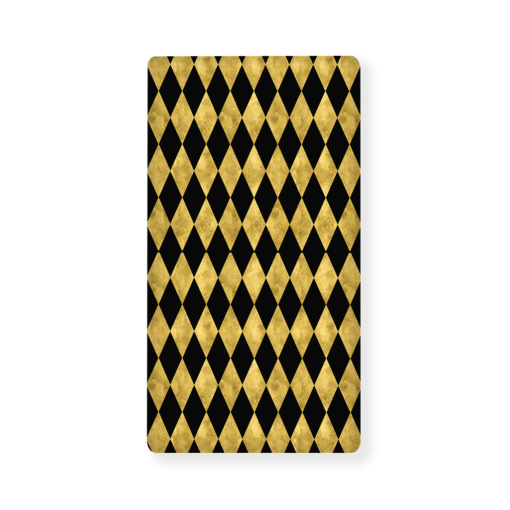 Black And Gold Harlequin Pattern Print Baby Crib Sheet