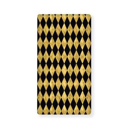 Black And Gold Harlequin Pattern Print Baby Crib Sheet