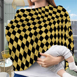 Black And Gold Harlequin Pattern Print Baby Seat Cover