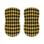 Black And Gold Harlequin Pattern Print Bar Stool Covers