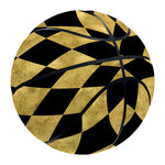 Black And Gold Harlequin Pattern Print Basketball