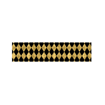 Black And Gold Harlequin Pattern Print Bed Runner