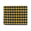 Black And Gold Harlequin Pattern Print Bifold Wallet