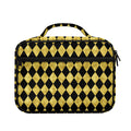 Black And Gold Harlequin Pattern Print Briefcase Bible Bag