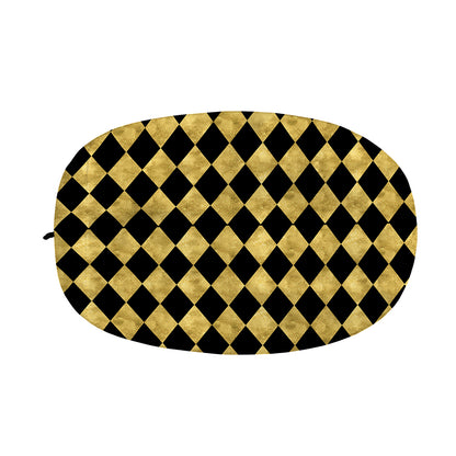 Black And Gold Harlequin Pattern Print Car Side Mirror Covers