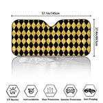 Black And Gold Harlequin Pattern Print Car Windshield Sun Shade