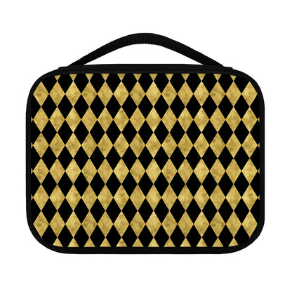 Black And Gold Harlequin Pattern Print Classic Bible Case