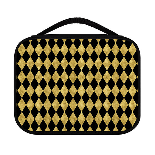 Black And Gold Harlequin Pattern Print Classic Bible Case