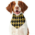 Black And Gold Harlequin Pattern Print Dog Bandana